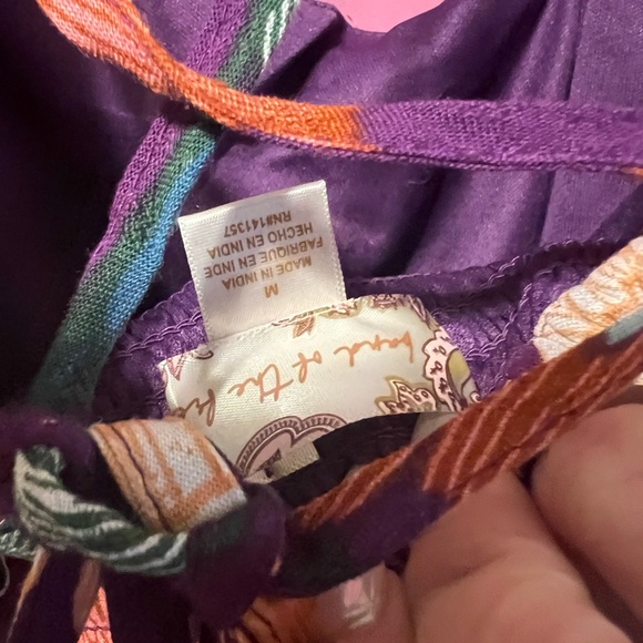 NWT Band Of The Free Aimee Purple Floral Puff Sleeve, MED - Picture 8 of 8